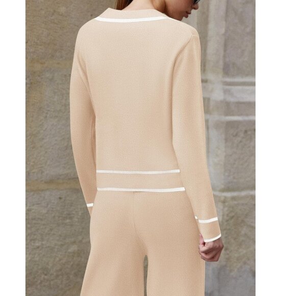 ZESICA Knit Two‑Piece Lounge Set – Sweater Top & Wide‑Leg Pants – M NWT - Picture 6 of 10